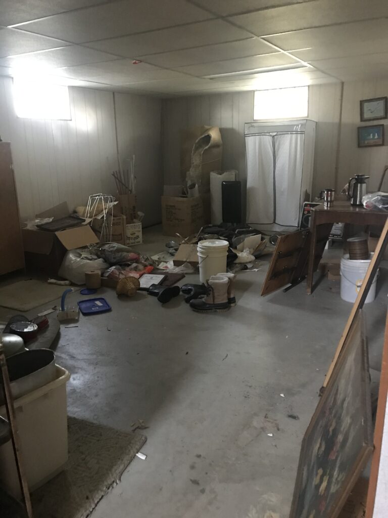 Basement with a lot of items in view