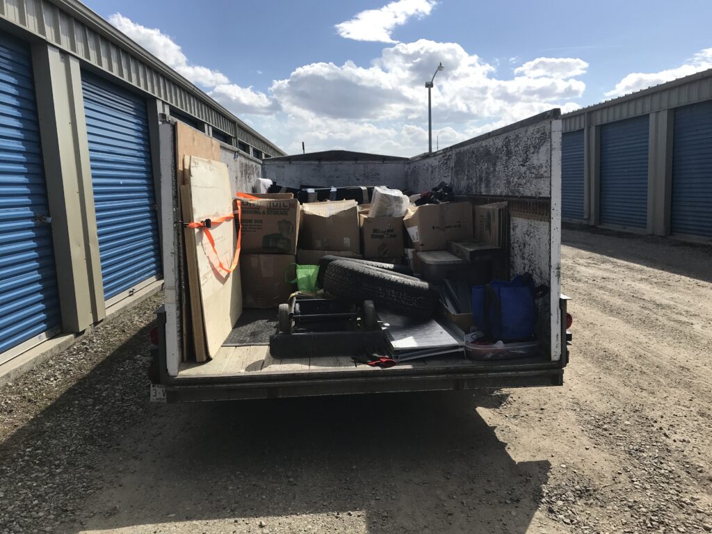 Large trailer with some items inside